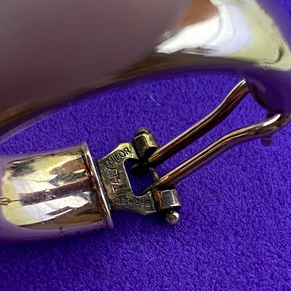 💛 Elegant Milor Rose Gold Plated Beonze Hoop Earrings - Picture 5 of 5